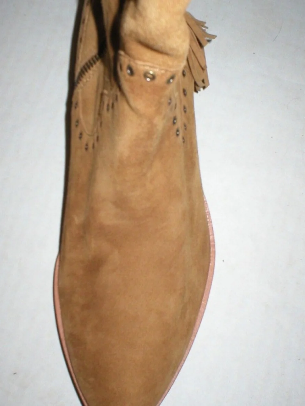 Frye Women's Over-the-Knee Fringe Suede Boots - Tan Brown